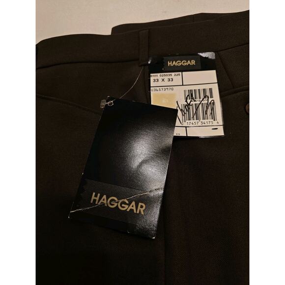 Vintage Men's 80s HAGGAR Slacks Pants Disco Polyester Brown 33x34 NWT Deadstock - Picture 5 of 9